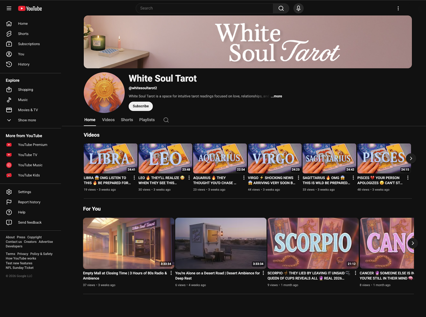 White Soul Tarot YouTube Channel